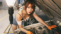 烈焰红唇美女车间性感写真(6)